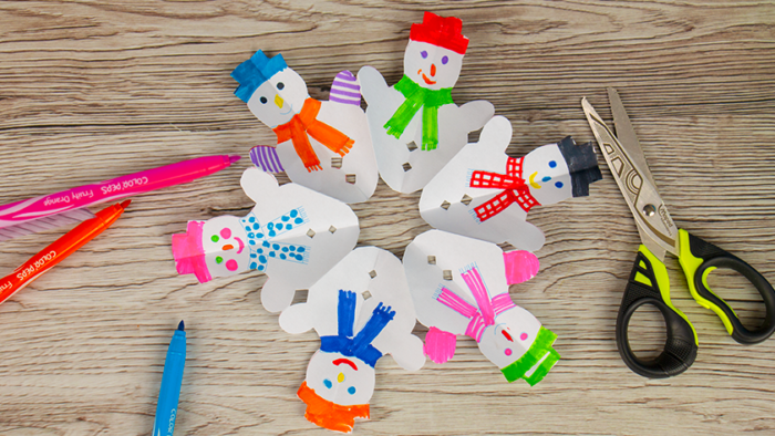 bonhomme de neige en papier pour décoration de noël