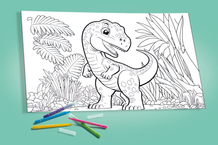 coloriage dinosaure T-Rex à imprimer